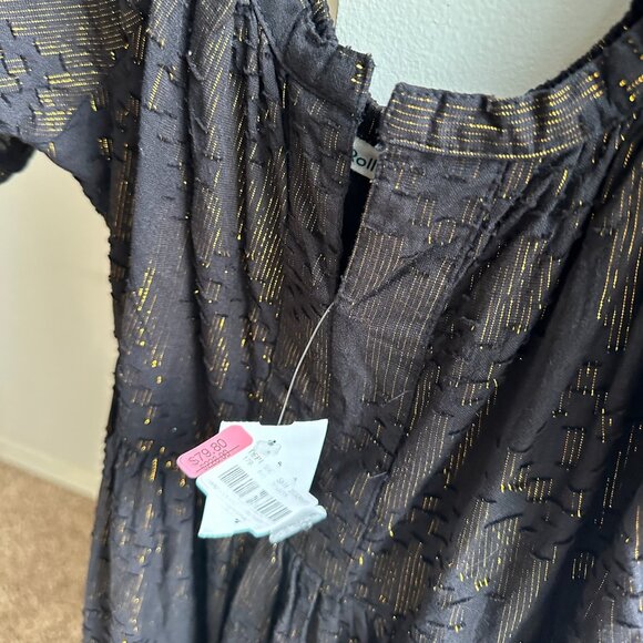 Maxi Dress NWT Roller Rabbit Puff Sleeves - Size S Blk - Picture 6 of 9